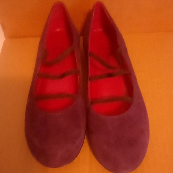 Purple Suede Ballet Flats - Picture 1 of 4